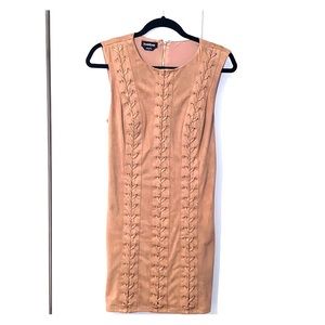 Braided Faux-Suede Dress